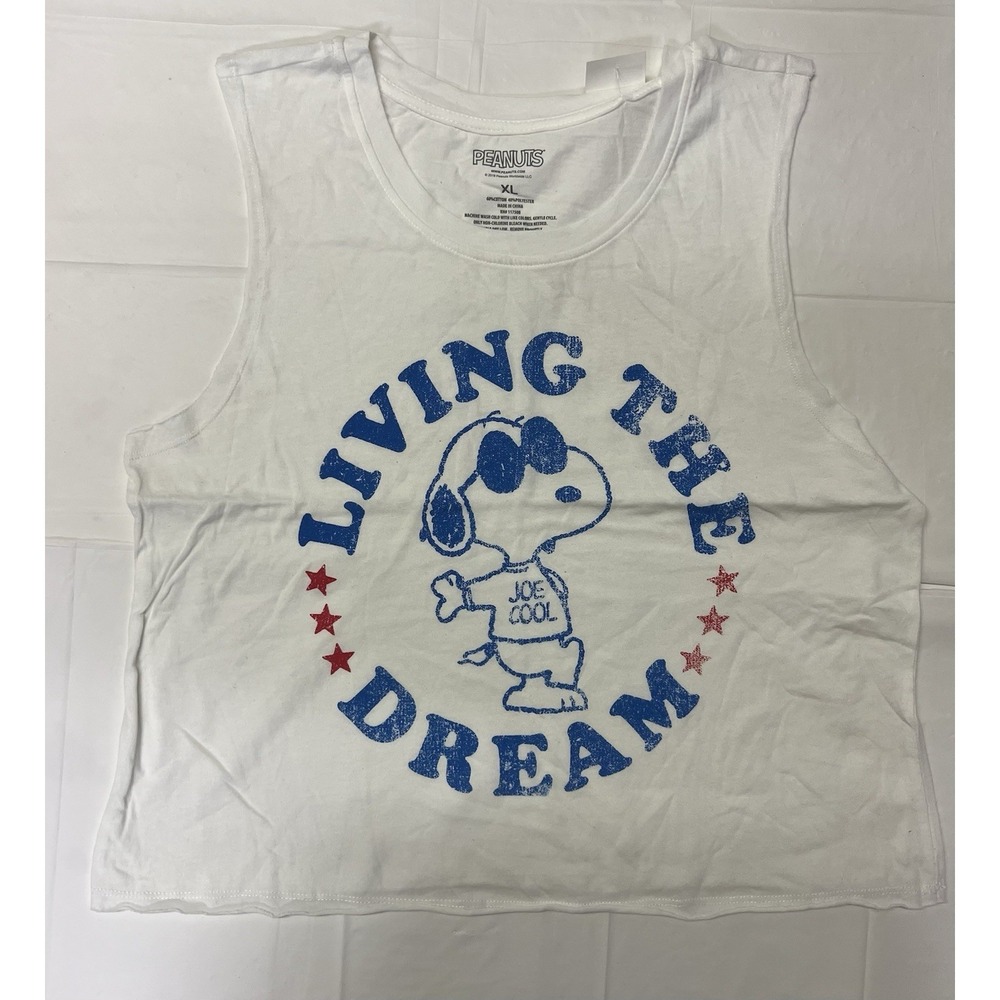 Peanuts "living The Dream"  White Shirt  Women's Size XL